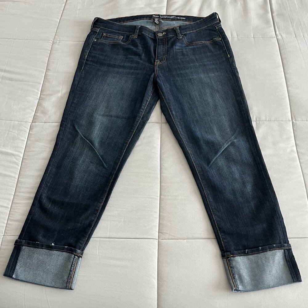 GAP Straight Cuff Coupe Droite A Revers Jeans